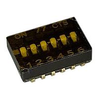 CTS Electronic Components 218-6LPSTJR DIP Switches SURFACE MOUNT, GOLD,  HALF-PITCH DIP SWITCH, 6-POLE, LOW PROFILE ACTUATOR, BOTTOM SEAL, TAPE SEAL, J-BEND, REEL