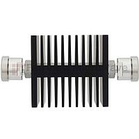 Fairview  SA75DFDF50W-06 6 dB Fixed Attenuator 7/16 Female To 7/16 Female Directional Up To 7.5 GHz Rated To 50 Watts With Black Aluminum Heatsink Body
