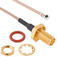 Amphenol RF 095-902-578-600 RF Cable Assemblies AMC Right Angle Plug to RP-SMA Straight Bulkhead Jack RG-178 50 Ohm 600 mm