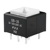 NKK Switches UB25SKW036B Pushbutton Switches SQ DPDT ON(ON) WHITE LED PC BODY ONLY 6A