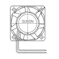 Sunon VF40281BX-000U-A9H Axial Axial Fan, 40x40x28mm, 12VDC, 3.95"H2O, Auto Restart, Low Vibration/High Airflow