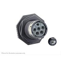 Eaton Souriau-Sunbank UTGX710D98SW32 Receptacles Jam nut receptacle & hold down clips,without backshell, with 6 female PCB contacts, IP68/69K in unmated conditions, keying W