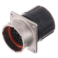 Amphenol SINE Systems RT002028PNHEC03R Connectors Receptacle, Square Flange, 28 Position, Male, Shell Size 20, Silicone Seal, and End Cap with Reduced Diameter Individual Wire Sealing, Range 14 - 24AWG