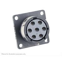 Eaton Souriau-Sunbank UTGX014E7S Receptacles Square flange receptacle, without backshell, with 7 female solder contacts, IP68/69K in unmated conditions