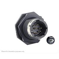 Eaton Souriau-Sunbank UTGX712D8PW32 Receptacles Jam nut receptacle & hold down clips,without backshell, with 8 male PCB contacts, IP68/69K in unmated conditions, keying W