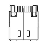 Adam Tech MTJ-88DX1-N-LG-P485U-HT Modular RJ45 1X1,180,8P8C,TAB UP,WITH LE