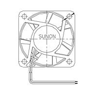 Sunon EF50151B1-Q04A-A99 Axial Axial Fan, 50x50x15mm, 12VDC, 0.19"H2O, Auto Restart, Application: Head Lamp