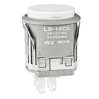 NKK Switches LB16CGW01-B Pushbutton Switches SPDT ON-ON RND/WHT CAP 3A 125/250VAC