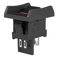 NKK Switches JWS11BAAC-A Rocker Switches SPST BLACK CAP/BODY/ BARRIER RED SPOT LE