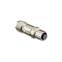 Amphenol LTW ASU-08BFFB-QL7001 Standard Circular Connector X-Lok, Mini Size, Metal, 2A, 08 pins, Female Connector, Female Contact, Straight, Push Lock, Screw-in, Field Installable, F4.0 - F8.0mm, IP67