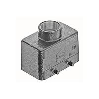 HARTING 19307101421 Headers & Wire Housings 10B Hood Top Entry, Double Lever, Low Construction, M25 - BLACK