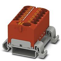 PHOENIX CONTACT 3273750 DIN Rail Terminal Blocks Distribution block  nom. voltage: 800 V  nominal current: 32 A  connection method: Push-in connection  Push-in connection  number of connections: 13  cross section: 0.2 mm - 6 mm   AWG: 24 - 10  width: 46.3 mm  color: red  mounting type: NS 35/7 5  N