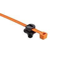 HellermannTyton 156-04028 Cable Mounting & Accessories 2-Pc Cable Tie/Fir Tree Mount, 8.0"L, 0.024 - 0.138" Panel Thick., PA66HIRHS/PA66HIRHSUV, OG/BK, 5000/ctn