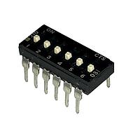 CTS Electronic Components 210-6ESF DIP Switches THROUGH HOLE, GOLD FLASH DIP SWITCH, 6-POLE, EXTENDED ACTUATOR, BOTTOM SEAL, OFF, TUBE PACK