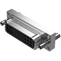 Amphenol Positronic SMSA069-SA00X-E7XX Connectors SM Series 37 Position Socket (Female) Crimp (Contacts Not Included) Male Jackscrew Nickel