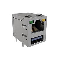 Amphenol Commercial Products RJE361883243 Modular Stacked RJ over USB Type A 2.0 LED