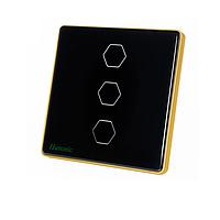HUNONIC HNLUX03VD BLE Luxury Touch Switch 3 Square Button (Black)