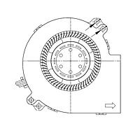 Sunon PF97331B1-B04U-SI9 Brushless Blower Blower, 97x53x33mm, 12VDC, 0.18"H2O, 4x Wire, Auto Restart, Tach/PWM, IP66, ADAS