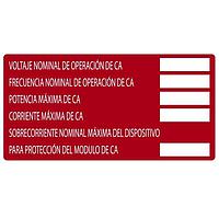 HellermannTyton 596-00816 Solar Label Solar Label, Printable, Spanish, AC Module, 4.0" x 2.0", PET, Red, 50/roll