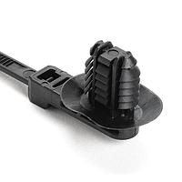 HellermannTyton 157-00437 Standard Cable Ties 1-Pc Cable Tie/Oval Fir Tree with Disc, A Series, 15mm Offset, 50mm Max Bundle, PA66HIRHSUV, Black,