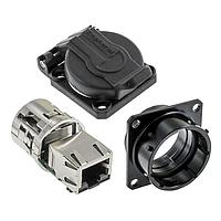 Amphenol Socapex RJF21ZNSCC Circular RJ45 SqrFlngRcpt+Cap Female RJ45 Term