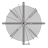 Sanyo Denki 109-1137 Guard 225mm Fan Finger Guard for Centrifugal Fan, Inlet/Outlet, Silver