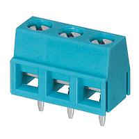 Same Sky (formerly CUI Devices) TB006-508-03BE Fixed Terminal Blocks Terminal block, screw type, 5.08 , horizontal, 3 poles, CUI Blue, slotted screw, PCB mount