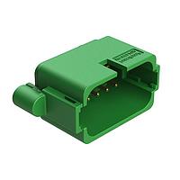 Amphenol SINE Systems AT04-18PC-BM11 Connectors 18 Position, PCB Receptacle, Flangeless, Self-Threading, Keyed C, Gold Plated Contacts Included, Green Body