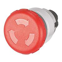 EAO 46-2736.4920.000 Round Actuator, oe 30.5 mm, oe 40 mm, mushroom-head, non illuminative, Red, Plastic, opaque, round, Silver, Aluminium, IP65, IK03, Twist to unlock