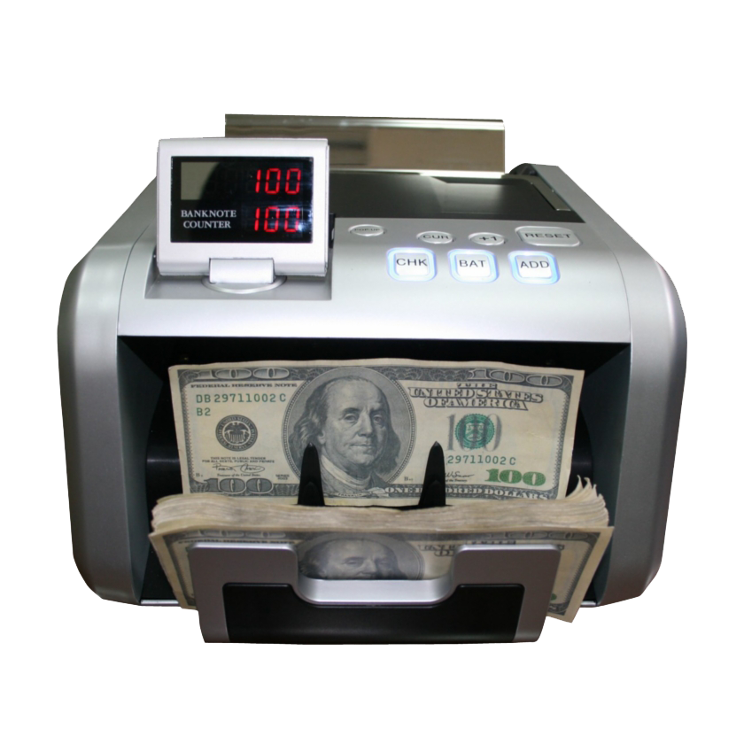 Money counting machine used for cash handling in office and business environments