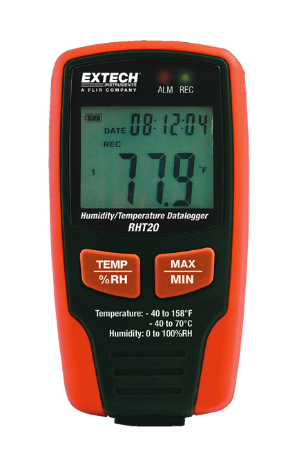 Portable datalogger used for temperature and humidity monitoring