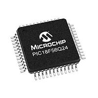 Microchip Technology PIC18F56Q24-E/PT Microcontrollers 64KB Flash, 4KB RAM, 512bytes EEPROM, MVIO, 10b ADC2, 8b DAC, ACP, Comp, PWM,