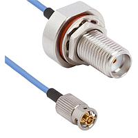 Amphenol SV Microwave FBSMA-047-FQSMPM-120 RF Cable Assemblies SMA BKHD F  SMPM F QB 12"Cable