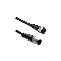 Amphenol LTW MSAS04ML-SASFL-SB012 Sensor Cables / Actuator Cables M12 Circular Metric Connector, A Code, Metal, 4A, 04 pins, Male Connector, Male Contact, Straight-to-Straight, Screw Thread, Overmolded Double Ended, Length 12000mm, IP68 / IP69K