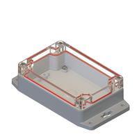 Serpac RBF53P06C10G NEMA/IP Rated Clear/Gray Flanged Base Plastic Box Enclosure for Wall/Surface Mount