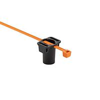 HellermannTyton 156-04042 Cable Mounting & Accessories 2-Piece M8 Stud Mount Tie, 8.0" Tie, 50lb Tensile Strength, PA66HIRHS/PA66HIRHSUV, Orange/Black, 2000/pkg