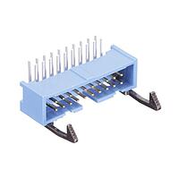 AMP Connectors - TE Connectivity 2-1761712-7 Shrouded IDC LOW PRO HDR 20 PRA LG LAT BLUE