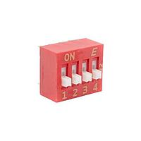 E-Switch KAS1104E DIP Switches 4 Position PC Pin Extended Unsealed