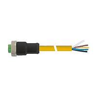 Murrelektronik 7700-A4021-U1C0300 Connectors Mini (7/8) 4 pole, Female 0 w/ Cable, TPE 4x16AWG ye UL/CSA, TC-ER 3m