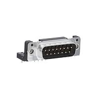 HARTING 9662626812 Plug D-Sub 15pin male angled 2.54mm pitch, turned, with board locks, 4-40UNC, PL2