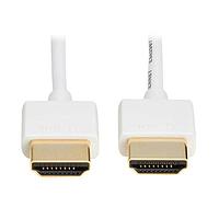 Eaton P569-006-SLIM-W HDMI Cables Slim High-Speed HDMI Cable w Ethernet and Digital Video/Audio UHD 4K 60Hz MM White 6ft