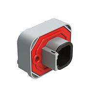 Amphenol SINE Systems ATM13-4P-BM04 4-Way RA Flng Mnt PCB Rcpt 4POS Gry Tin Cont