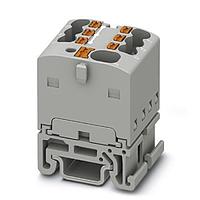 PHOENIX CONTACT 1047490 DIN Rail Terminal Blocks Distribution block  nom. voltage: 500 V  nominal current: 17.5 A  connection method: Push-in connection  Push-in connection  number of connections: 7  cross section: 0.14 mm - 2.5 mm   AWG: 26 - 14  width: 19 mm  color: gray  mounting type: NS 15