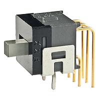 NKK Switches AS22CH Subminiature Slides DPDT ON-ON .150' RA W/BRACKET