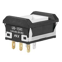 NKK Switches UB15NBKG015C Pushbutton Switches RECT W/BARIER ON(ON) RED LED SLDR NO CAP