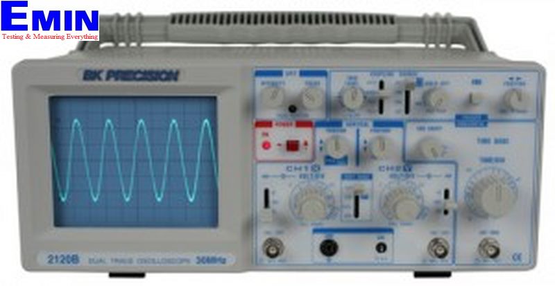 Analog oscilloscope used for waveform observation on an electronics workbench