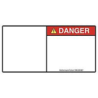 HellermannTyton 596-00389 Solar Label Pre-Printed Header Label, DANGER, Blank Symbol Panel, 2.75" x 5.50", PET, Red, 250/roll