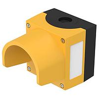 EAO 45-420.1401 Switch Hardware Enclosure 1 mounting hole with protective shroud yellow plastic