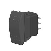 Carling Technologies V851S00C-AZB00-000 Rocker Switches 1-pole, (ON) - OFF - (ON), 10A/15A 250VAC/125VAC 1/2 HP a. 250VAC, Non-Illuminated, Sealed Contura II Rocker Black Switch with No Lens and .250 Tab (Q.C.), 8 Terminal baseUL 1054 Recognized CSA Certified UL 1500 Recognized
