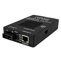 Lantronix E-100BTX-FX-06(SM)-EU Media Converters 100Base-TX RJ-45 to 100Base-FX, SM SC w/ -EU Power Supply